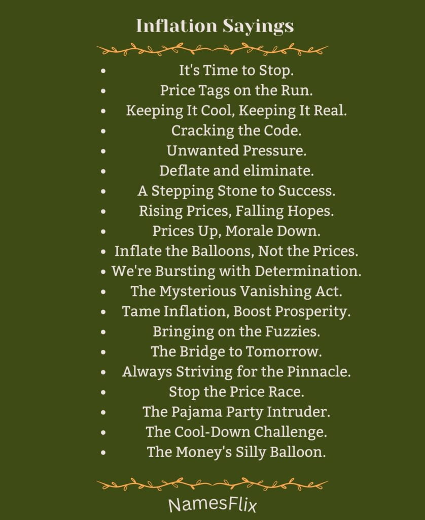 Inflation Sayings