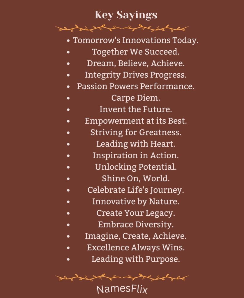 Key Sayings
