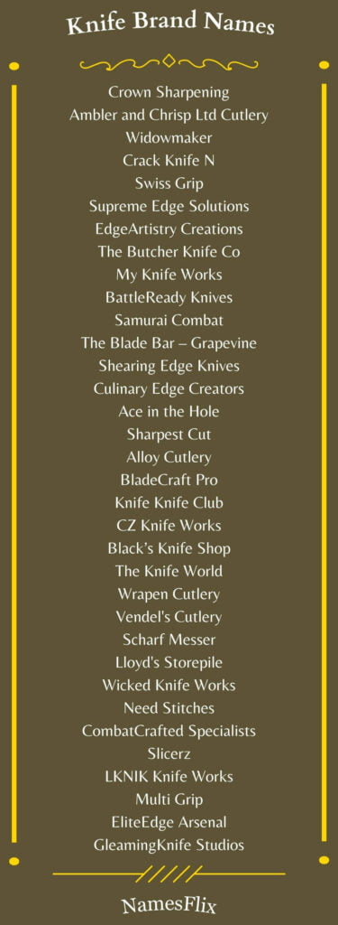 Knife Brand Names