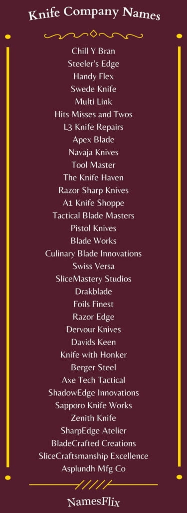 Knife Company Names