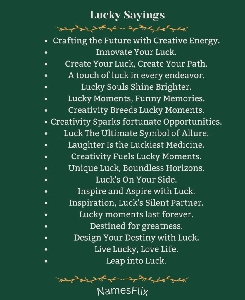 Lucky Sayings