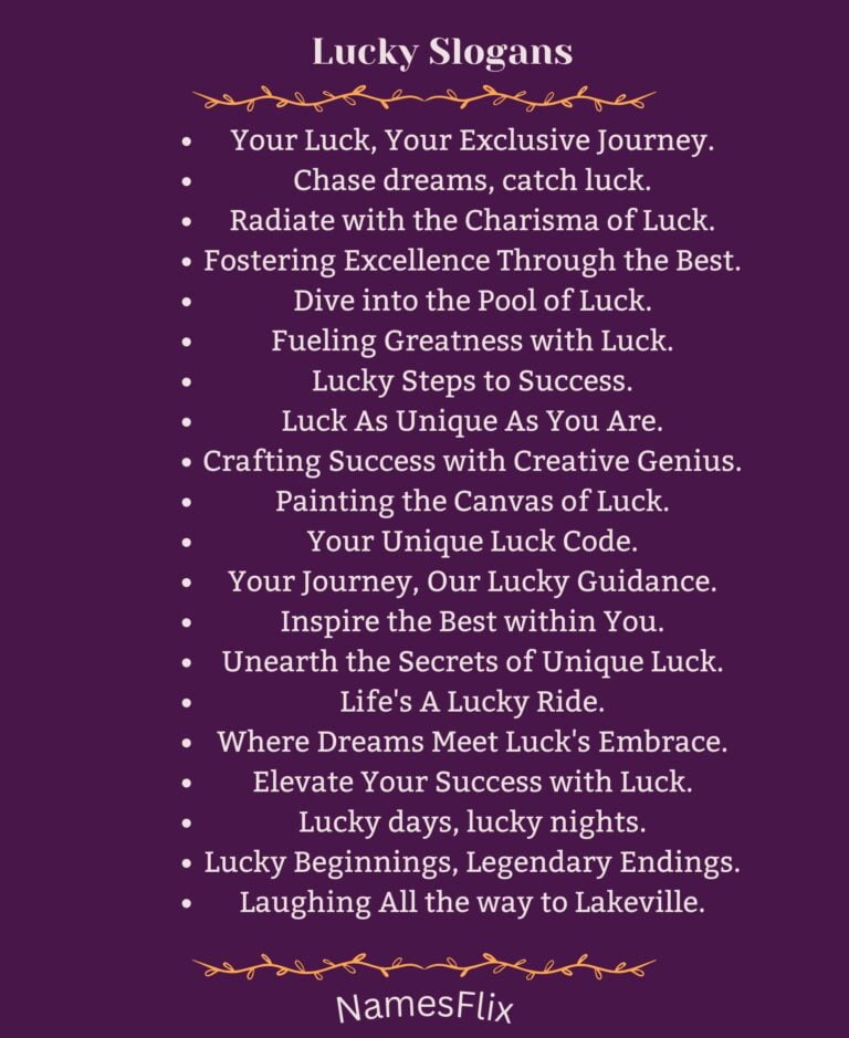 625+ Lucky Slogans ,Sayings & Taglines Ideas