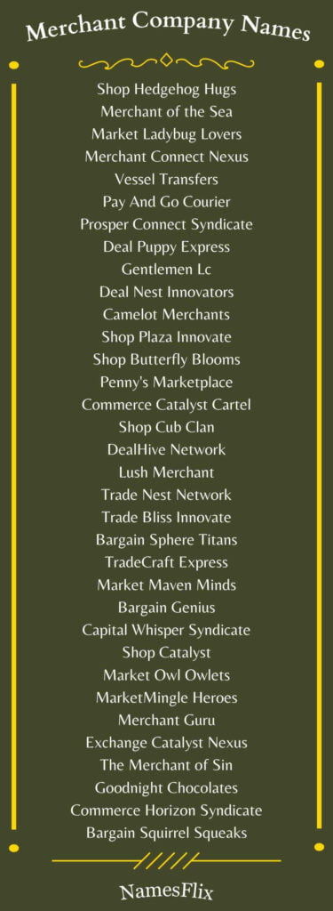 Merchant Company Names