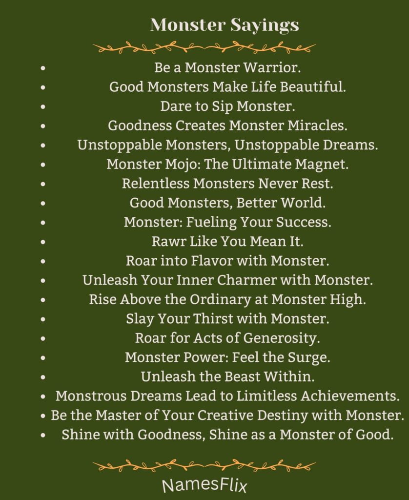 Monster Sayings