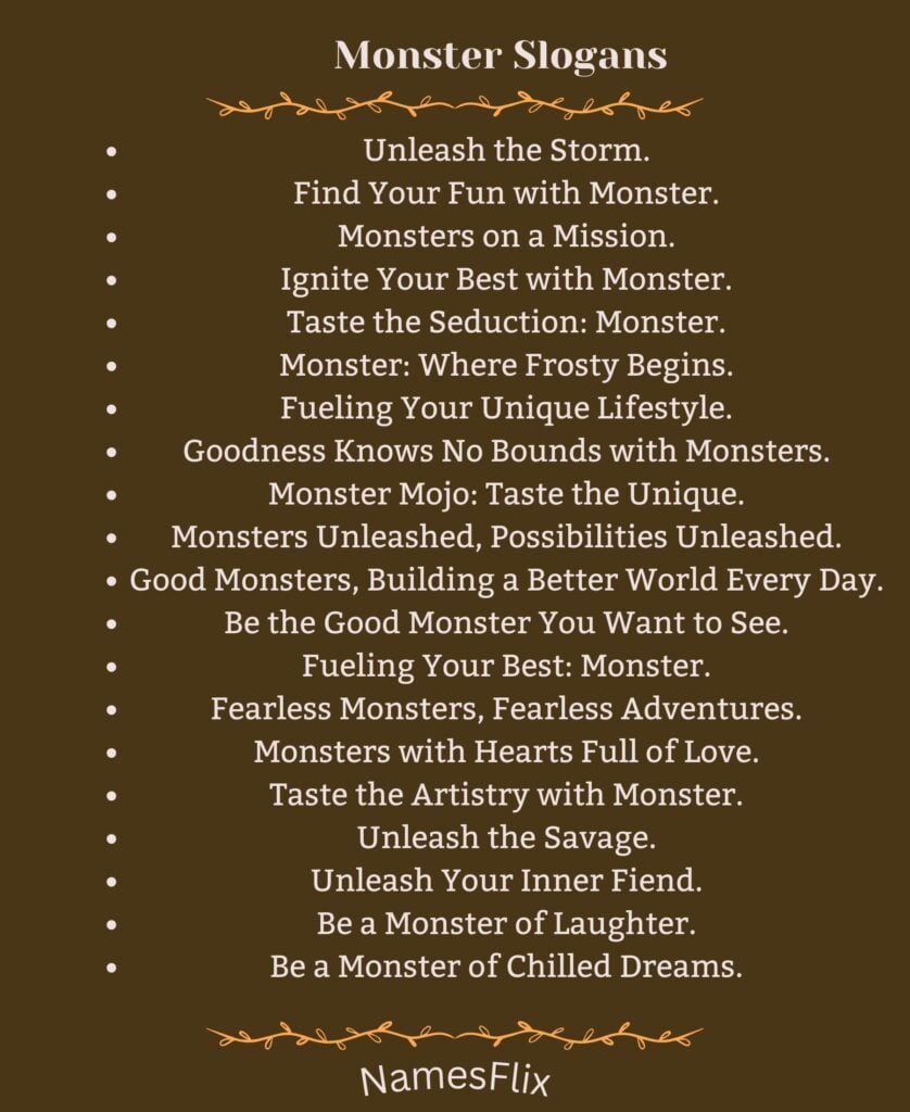 Monster Slogans