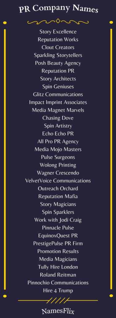 PR Company Names