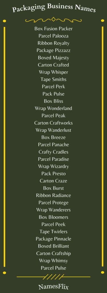 Packaging Business Names