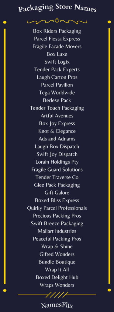 Packaging Store Names