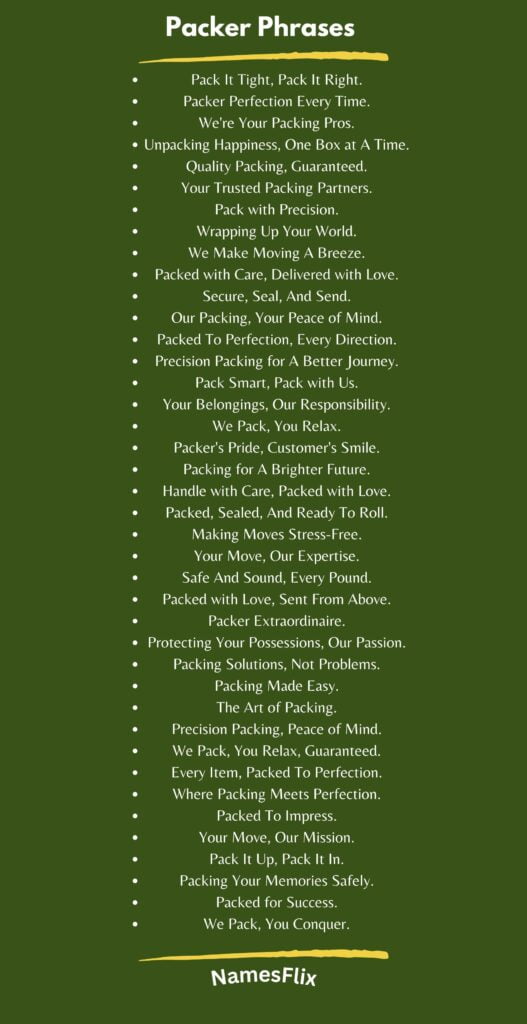 Packer Phrases
