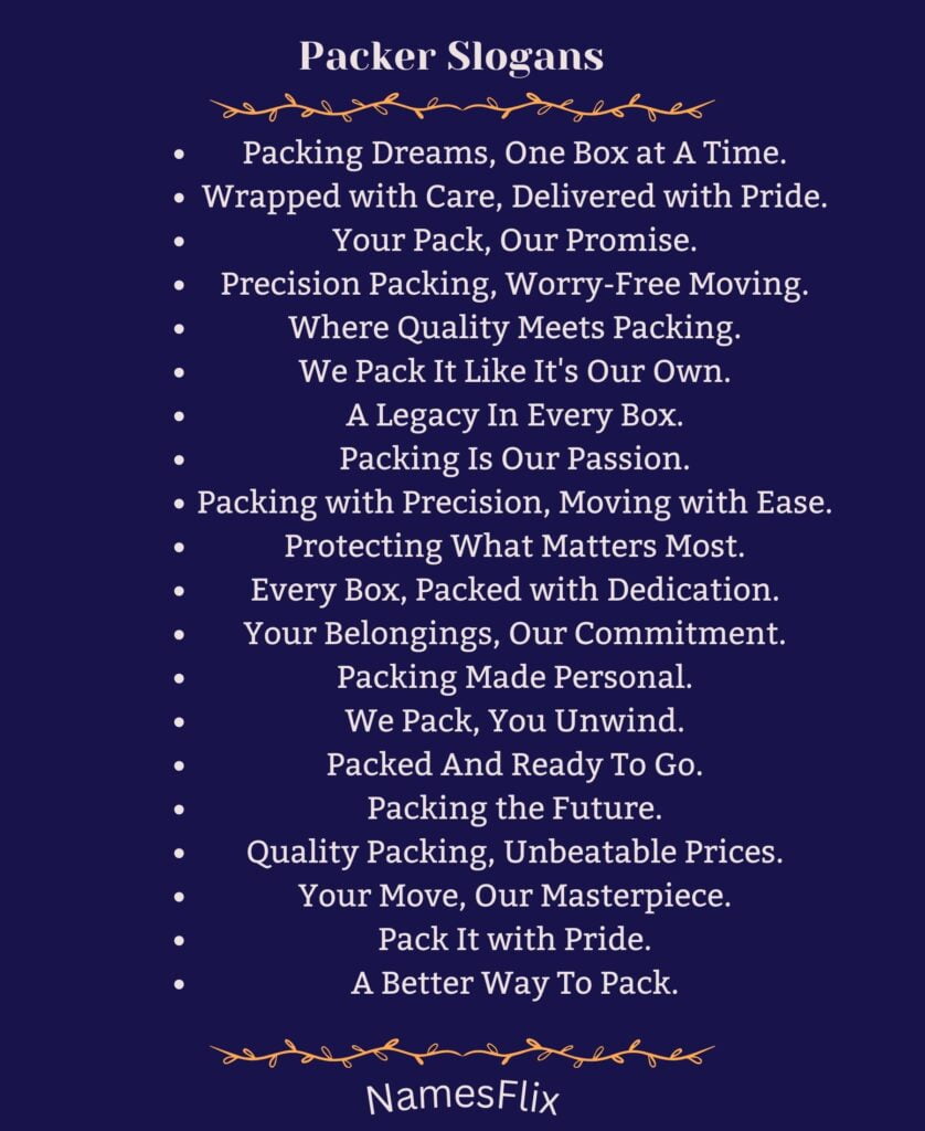 Packer Slogans
