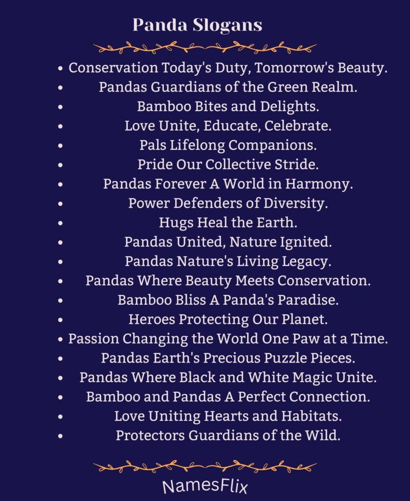 Panda Slogans