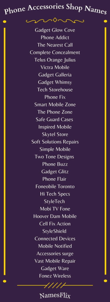Phone Accessories Shop Names