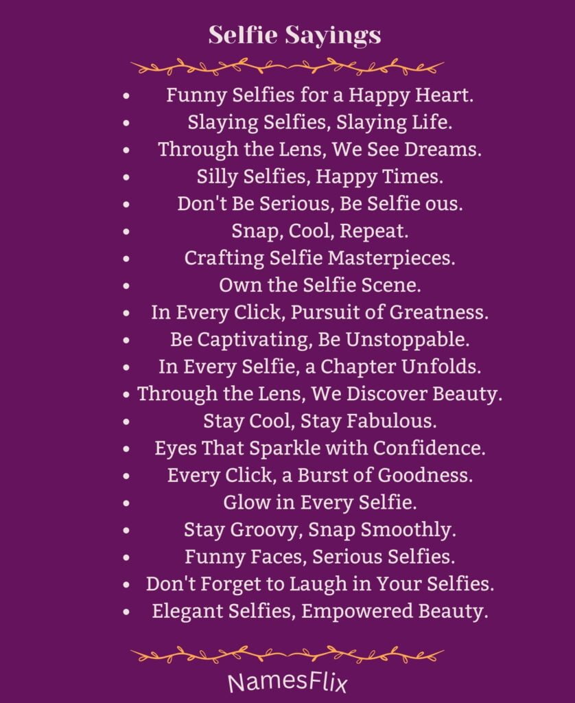 Selfie Sayings