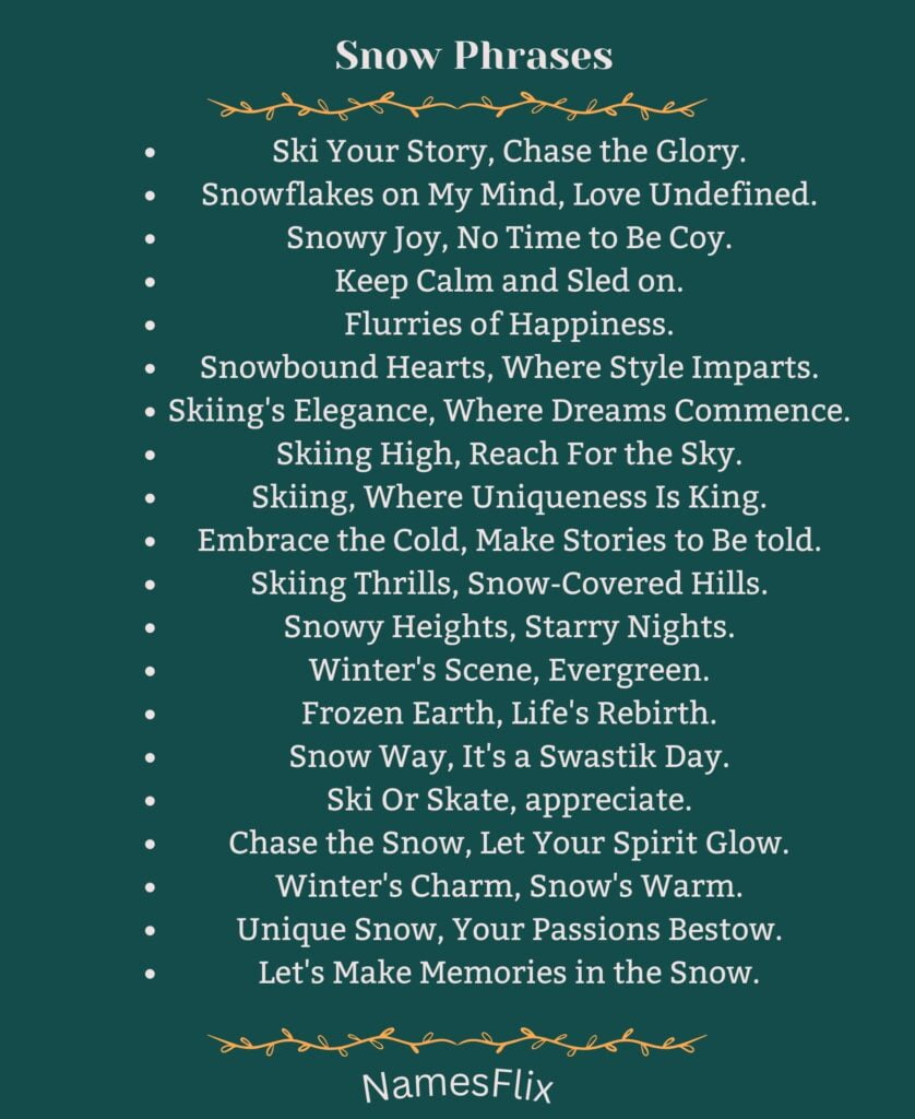 Snow Phrases