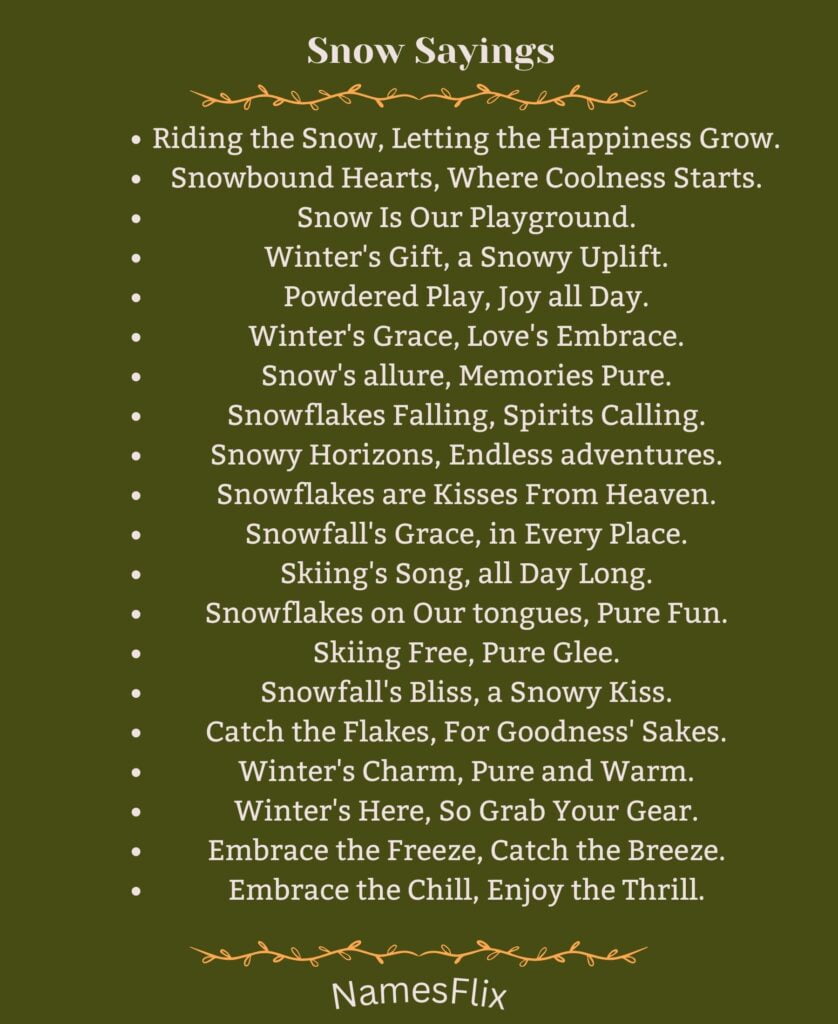 Snow Sayings
