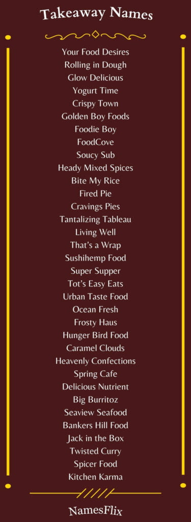 Takeaway Names