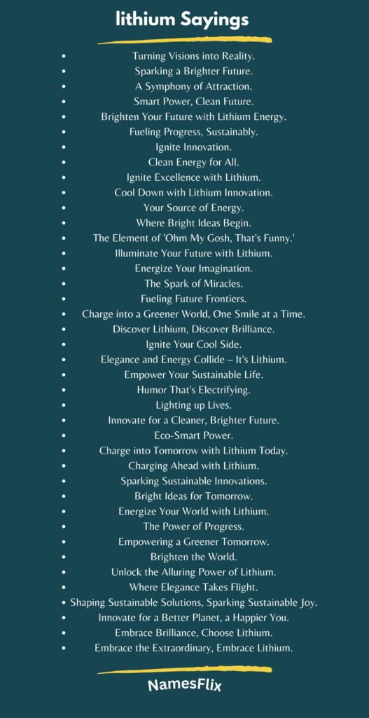 Lithium Sayings