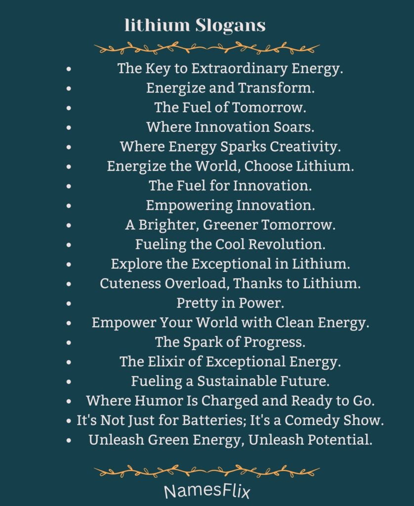Lithium Slogans