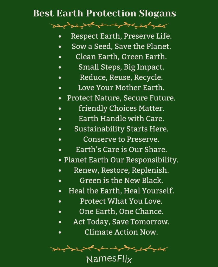 Best Earth Protection Slogans