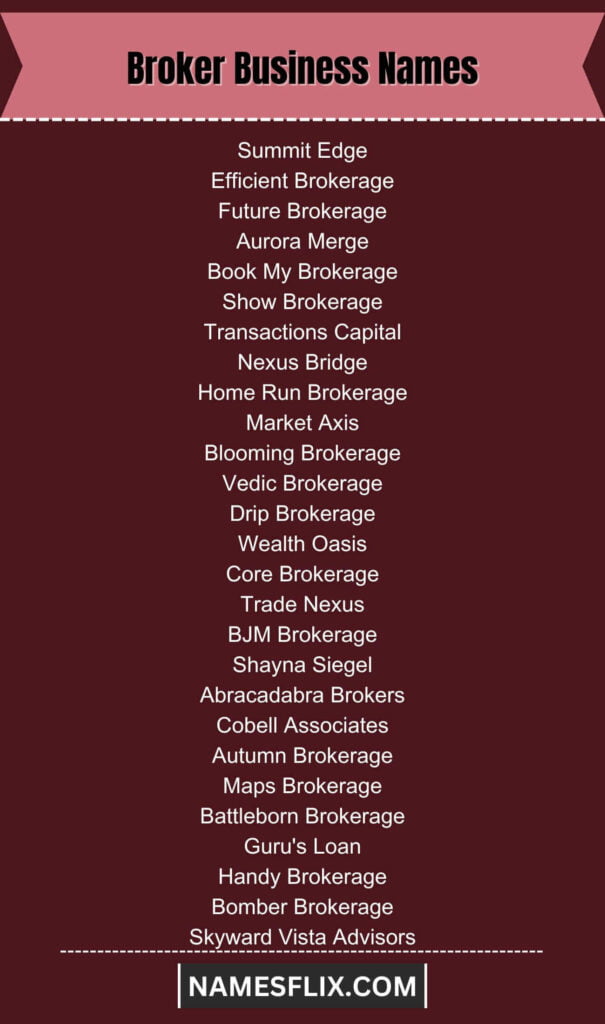 Broker Business Names