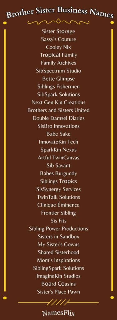 Brother and Sister Business Names