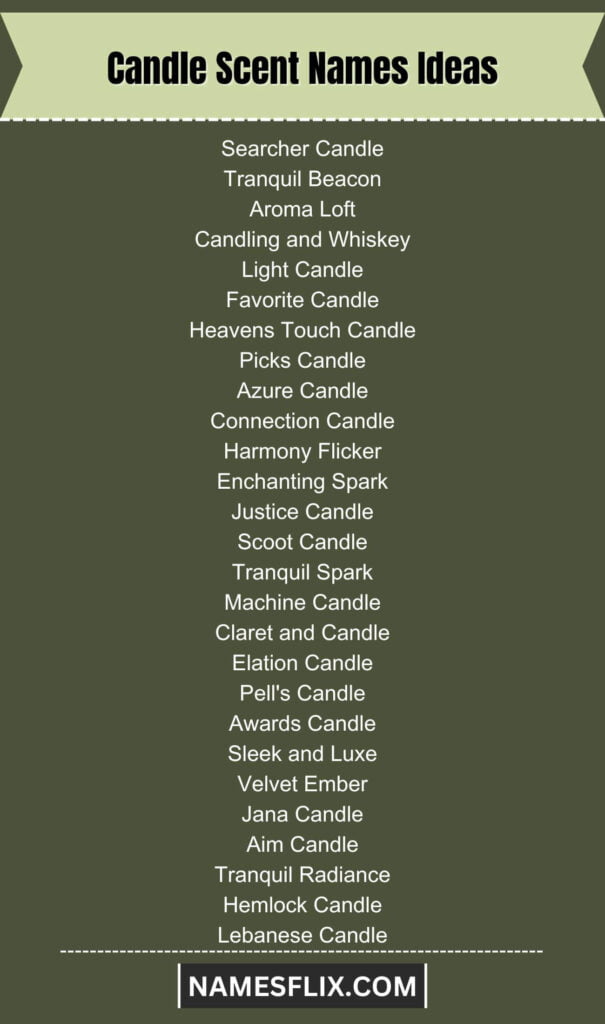 Candle Scent Names Ideas
