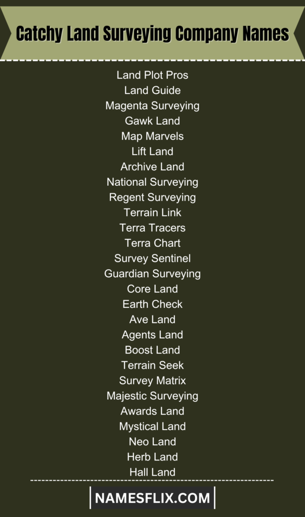 Catchy Land Surveying Company Names