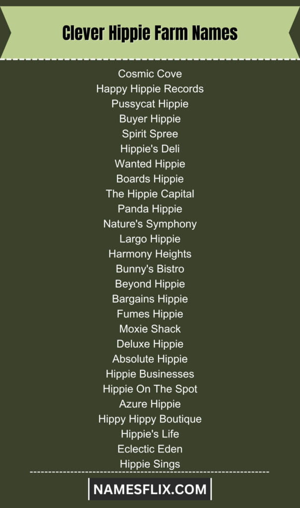 Clever Hippie Farm Names