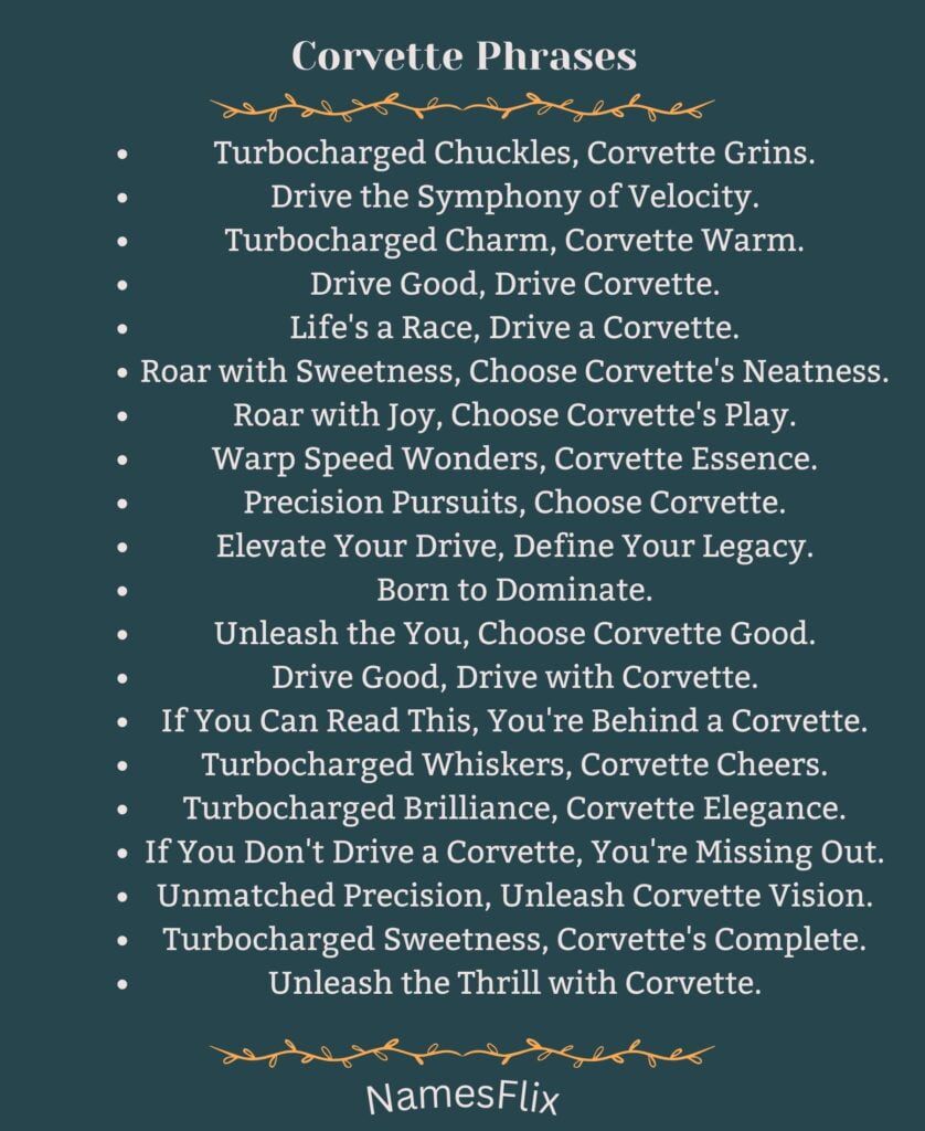 Corvette Phrases