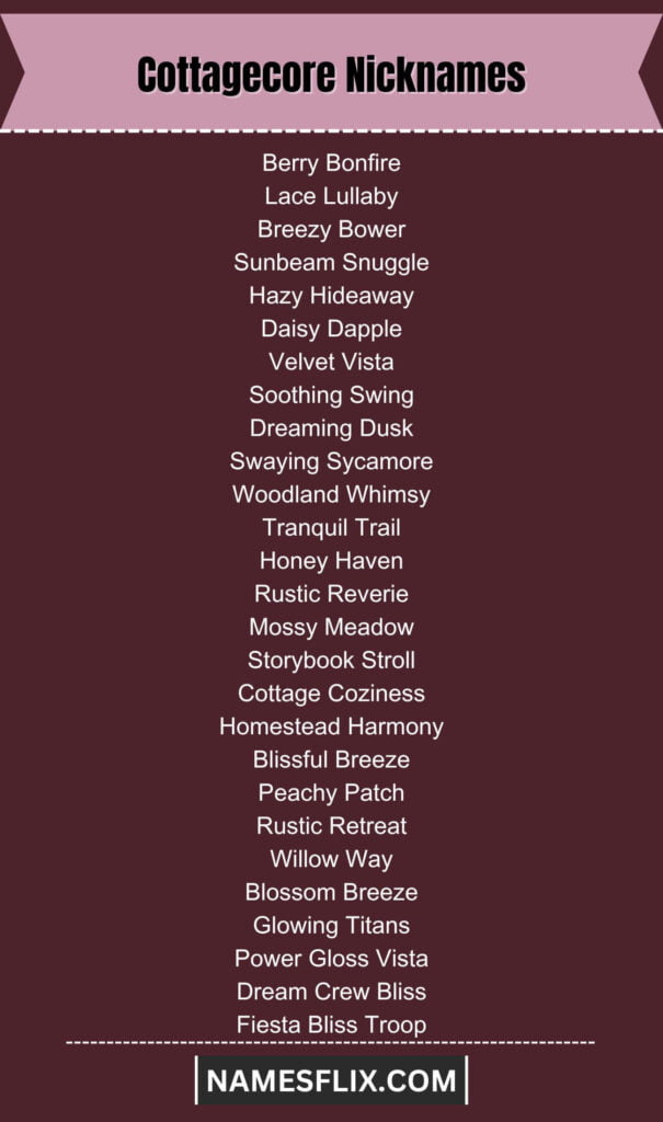 Cottagecore Nicknames