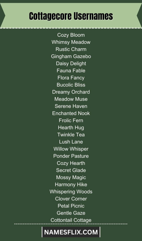 Cottagecore Usernames