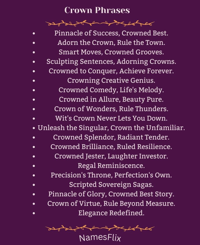 Crown Phrases