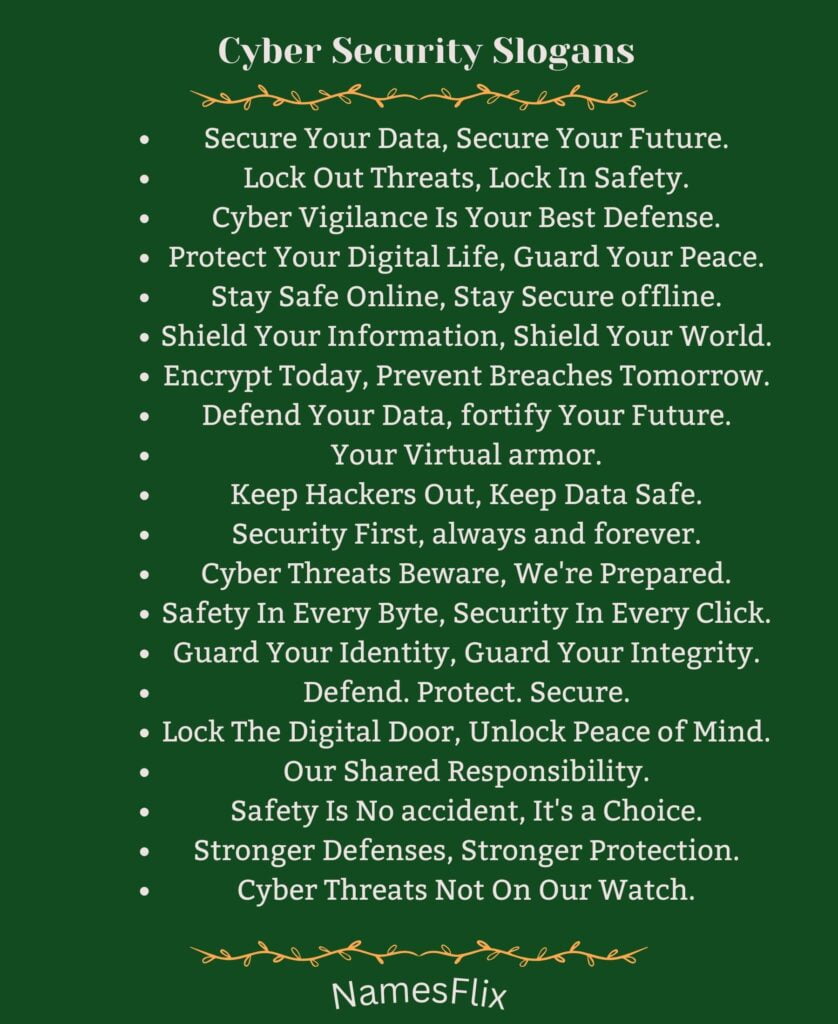 Cyber Security Slogans