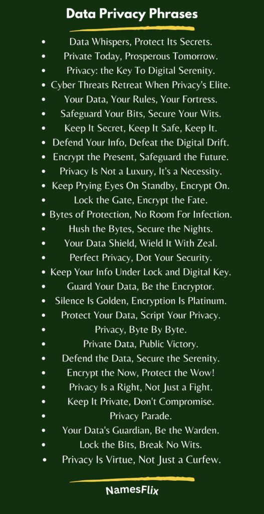 Data Privacy Phrases