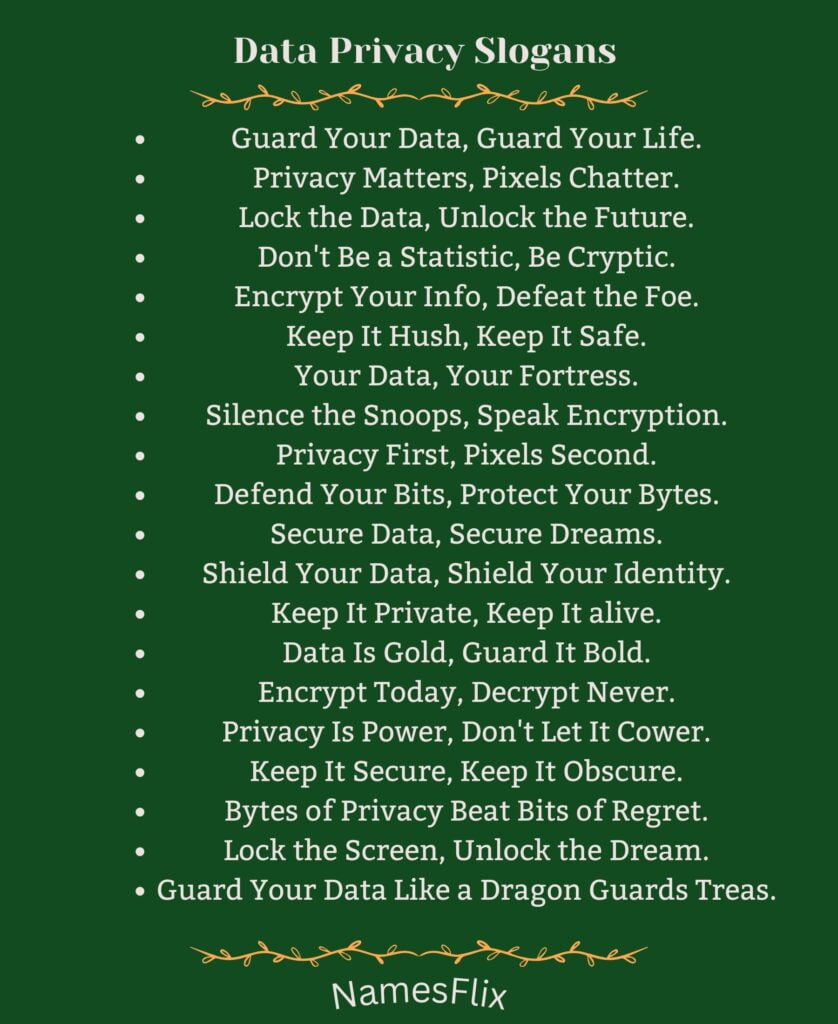 Data Privacy Slogans