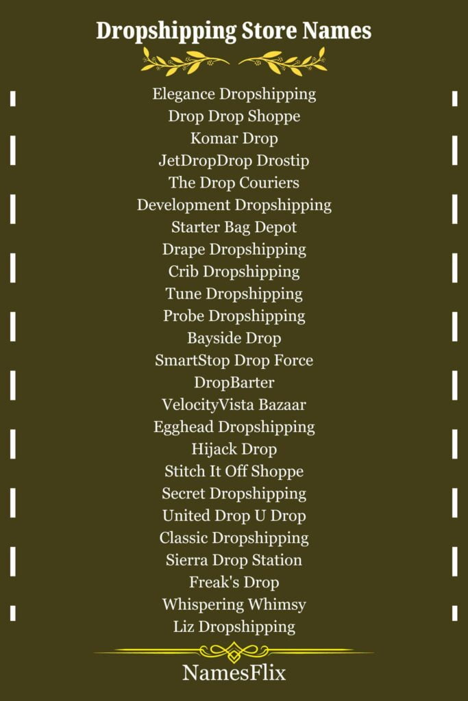 Dropshipping Store Names