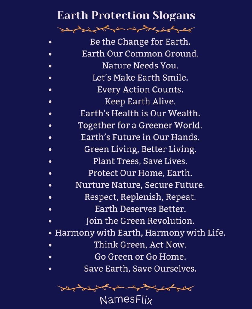 Earth Protection Slogans