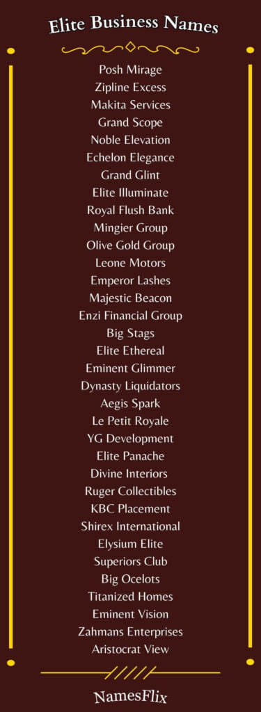 Elite Business Names
