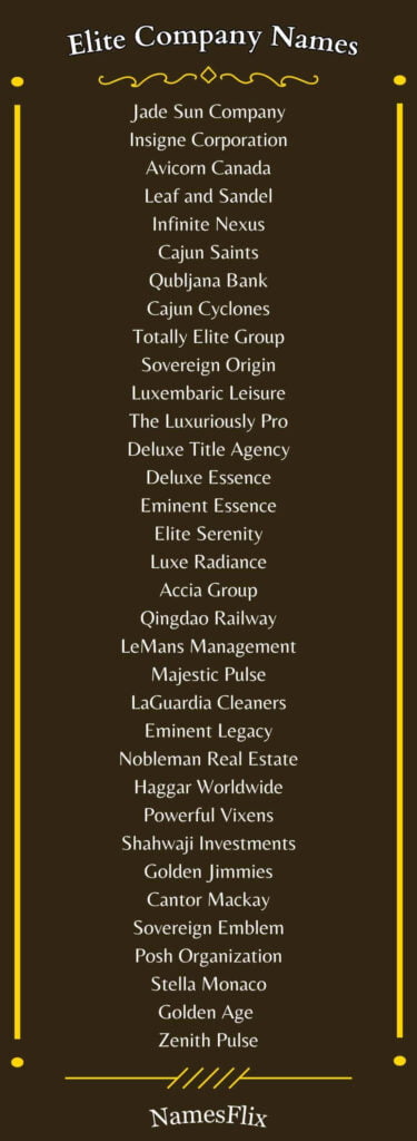 Elite Company Names