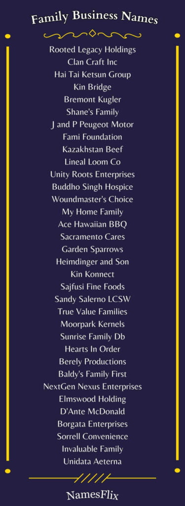 Family Business Names
