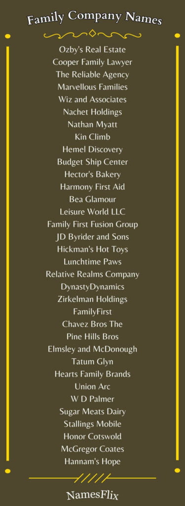 Family Company Names