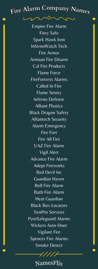 Fire Alarm Company Names