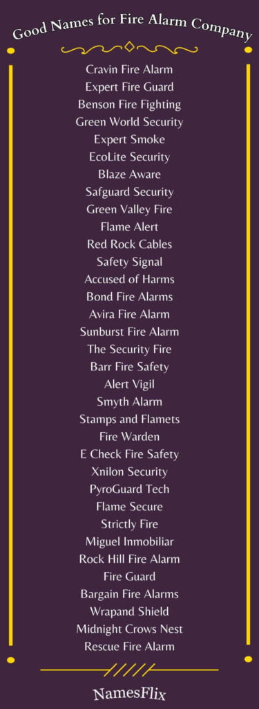 Fire Alarm Company Names