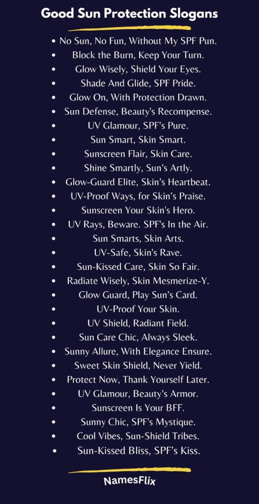 Good Sun Protection Slogans