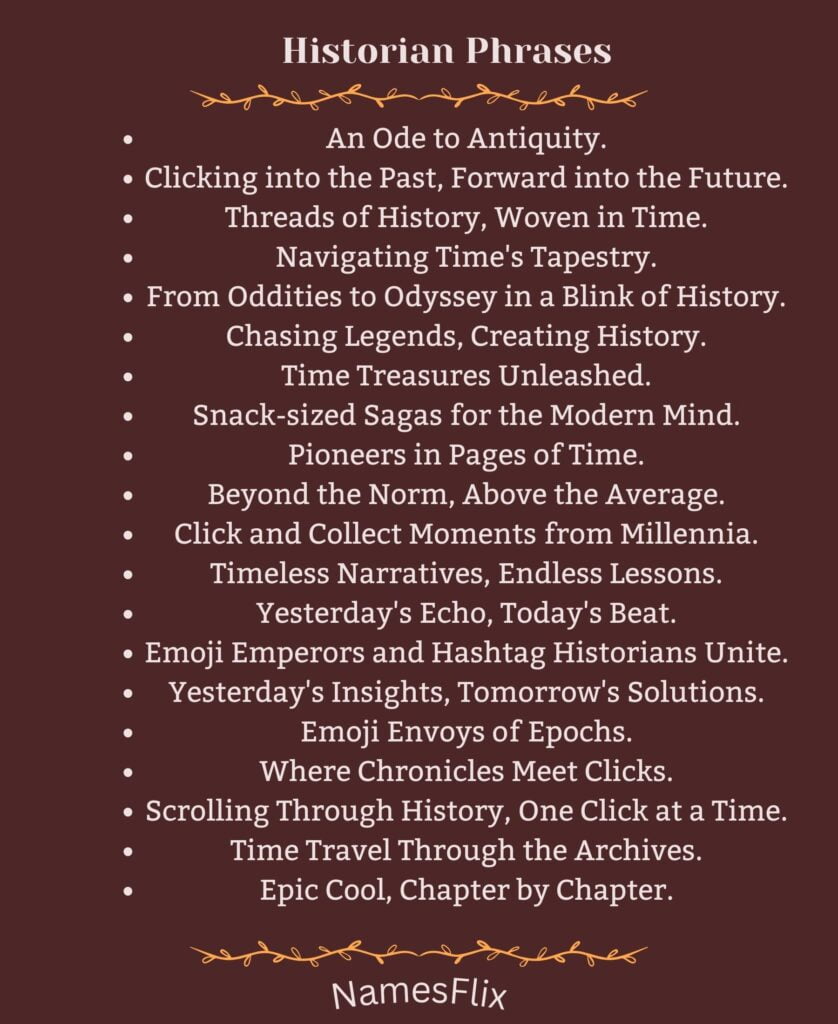 Historian Phrases