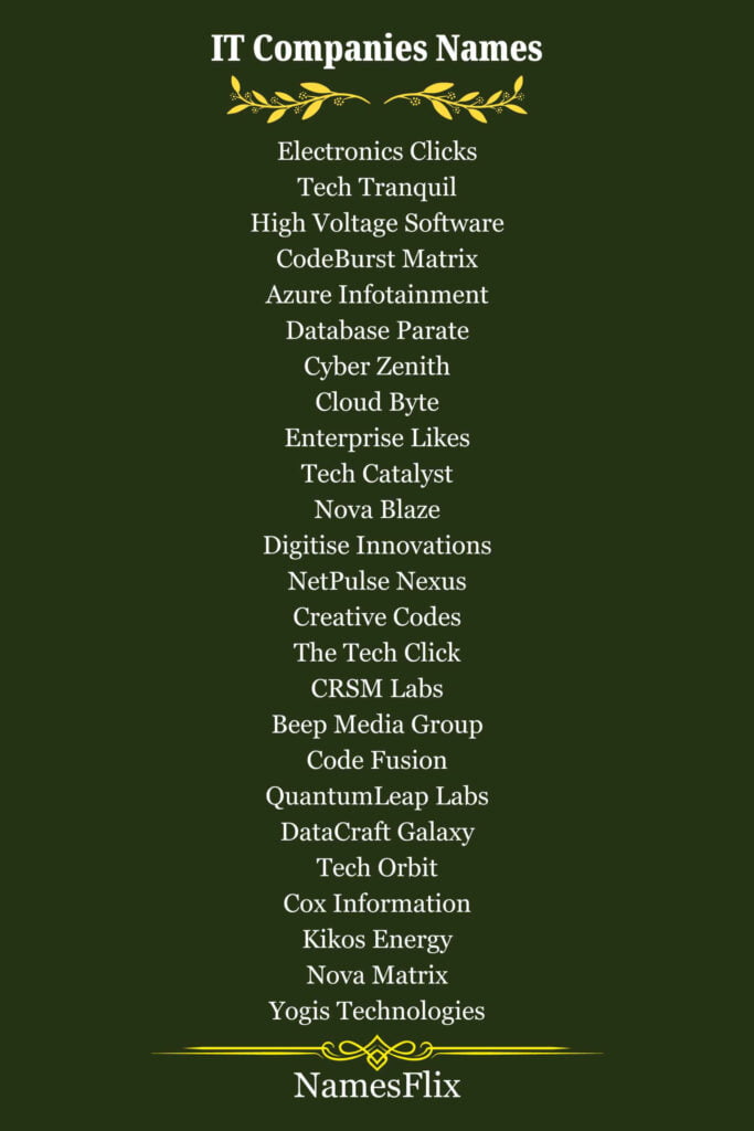IT Companies Names
