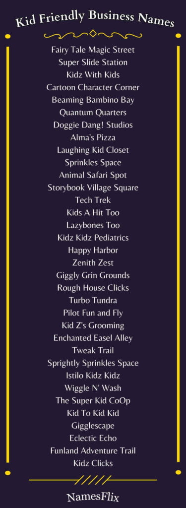 Kid Friendly Business Names