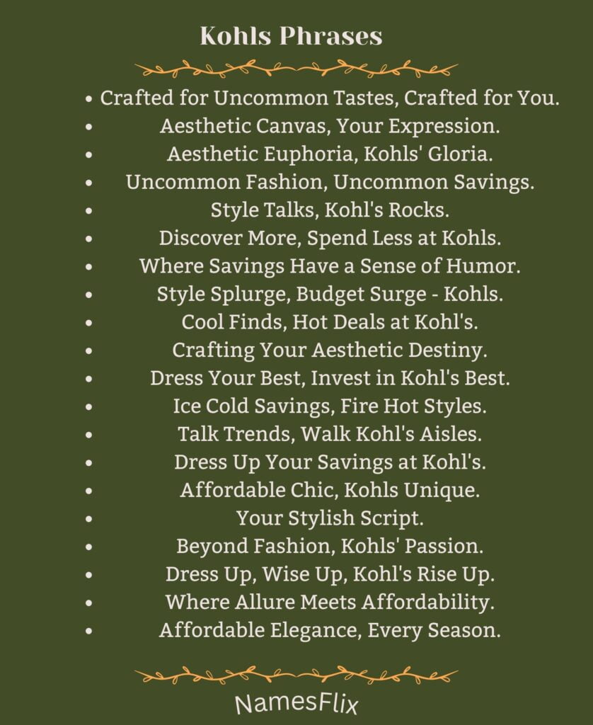 Kohls Phrases