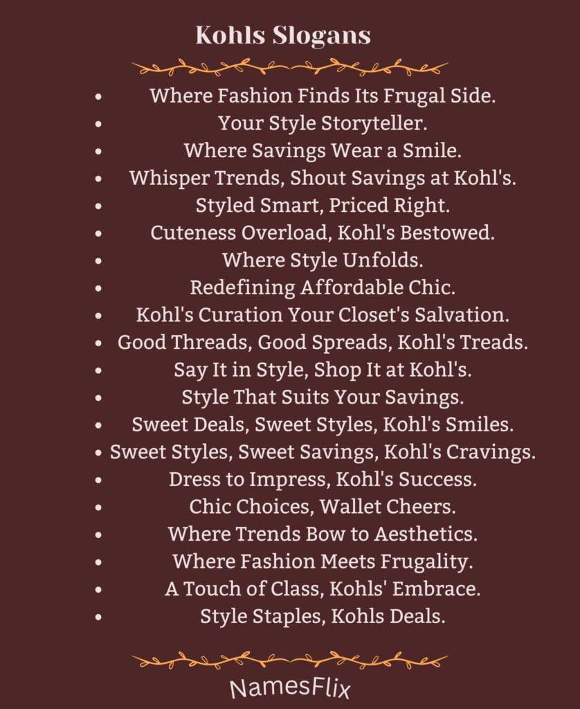 Kohls Slogans