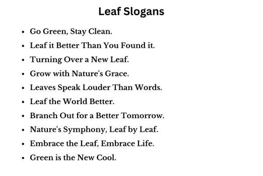 Leaf Slogans